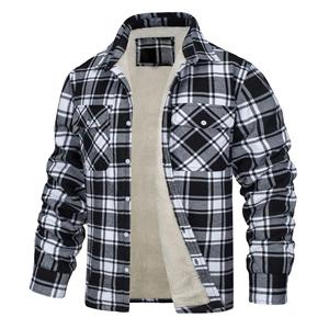 <b>Men's</b> Plaid <b>Fleece</b> <b>Shirt</b>: Plus Size Casual & Slim Fit Long Sleeve - Product Image 2