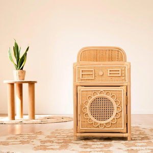 Machine à laver en rotin naturel la plus vendue, jouet fait main pour jeu d'imitation, mobilier de haute qualité pour chambre d'enfant, usine OEM ODM - Product Image 3