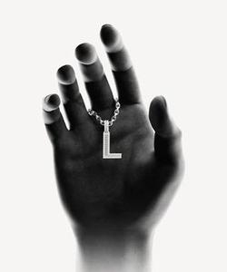 L Letter Pendant Charm Rhodium Plated Gold/Silver Emerald Cut Diamond Channel Setting Trendy Unisex Gift - Product Image 3