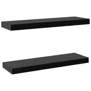 Juego de 2 Estantes de Pared de MDF Negro de 23.6 in x 7.9 in x 1.5 in para Organización del Hogar - Product Image 2