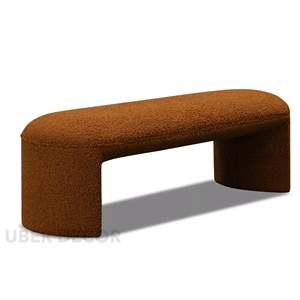 Banc incurvé rembourré à boucle moderne Terra Form Mobilier de fin de lit et de salon de chambre à coucher minimaliste personnalisable - Product Image 4