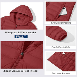 Chaqueta Acolchada de Lona para Mujer, de Invierno, Impermeable, Ecológica, Resistente al Viento, Transpirable, con Impresión de Logotipo a Color Personalizado, de Calidad Premium - Product Image 4