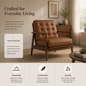 Modern Style Accent Chair Genuine Leather Single <b>Sofa</b> Premium Comfort for Living Room Villa Hotel Office Wholesale - Product Image 5