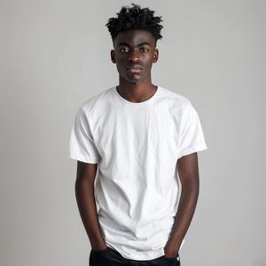 T-shirts à manches courtes pour hommes, personnalisés, en tissu extensible teint en fil, rayés et color-blocks, 180 g/m², vente en gros - Product Image 4