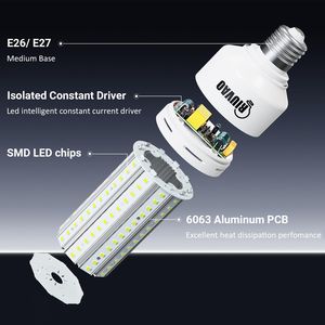 Confezione da 2 Lampadine LED a Pannocchia di Mais da 600W Equivalenti, 7500 Lumen, 5000K Luce Bianca Fredda Diurna, Ampia Copertura, Attacco E26/E27 Medio - Product Image 5