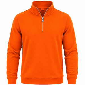 WARPRO INDUSTRY Pull à col montant orange pour homme, coupe classique, manches longues, couleur unie, tricoté, fermeture éclair 1/4, hiver - Product Image 6