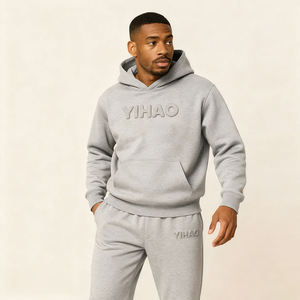 Sweat à capuche graphique vintage en coton épais, coupe oversize, style streetwear Y2K, imprimé avec logo personnalisé, décontracté - Product Image 6