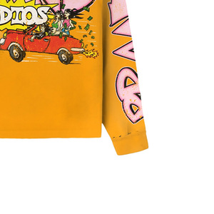 Oversized Long Sleeve Crop T-Shirt <b>Men</b> Streetwear Cartoon Print Jersey Cotton O-Neck Back Logo - Product Image 3