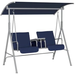 Silla Columpio de Jardín para Exteriores en Azul Oscuro, Columpios de Patio Elegantes para Comodidad y Ocio - Product Image 5