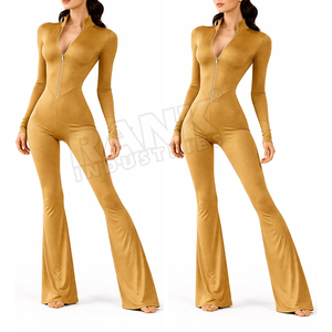 Nouvelle Arrivée Combinaison Femme Couleur Unie Décontractée Tendance Body Sportif Femme Combinaison Sans Couture pour Entraînement et Fitness - Product Image 4