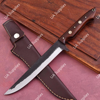 Couteau de Chef Vintage en Acier Damas Forgé à la Main de Haute Qualité 60 HRC, Tranchant comme un Rasoir, Écologique, Manche en Bois de Palissandre, pour l'Extérieur