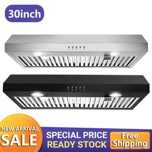 Campana extractora de cocina de 30 pulgadas para debajo del gabinete, 600 CFM, con ventilación de cocina, negra, con luces LED, nueva. - Product Image 2