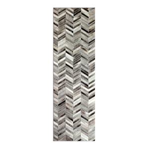 Alfombra Artesanal de Diseño Persa con Rayas de Cuero Vacuno y Algodón, Antideslizante y Apta para Mascotas - Product Image 1