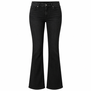 Jeans pour femmes à prix abordable, respirants, coupe ajustée, délavés, jambe large droite, meilleure qualité, OEM - Product Image 1