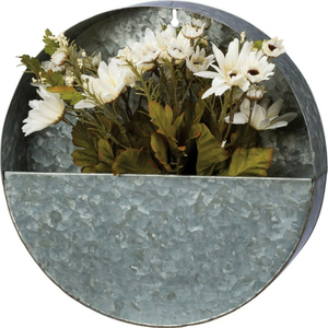 Set of 2 Galvanized Metal Wall Planters for Indoor Outdoor Use Farmhouse Hanging Pocket Flower <b>Pots</b> for Herbs Wall Mounted Decor - Product Image 3