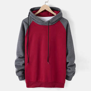 Sudadera con Capucha de Alta Calidad para Hombre, con Logotipo Personalizado, Manga Raglán de Dos Tonos, Estilo Urbano, Sudadera con Capucha de Forro Polar en Color Contrastante - Product Image 1