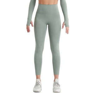 <b>Women</b> High Quality Leggings Yoga Pants Fitness Wear Gym Leggings Super Soft Elastic Yoga Pants Solid Color Dyed Leggings - Product Image 1