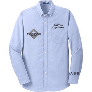 Chemises habillées sur mesure pour hommes S658 Broderie personnalisée Super Pro Oxford avec ajout de logos et de textes - Product Image 2