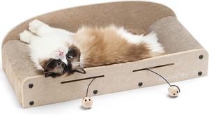 Cama Rascador para Gatos de 26 Pulgadas, Moderna, de Lujo, Ecológica y Duradera, con Fieltro y Cartón, Sofá Interior, Juguete Divertido - Product Image 5