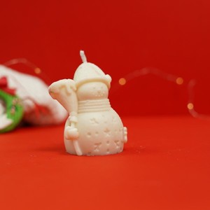 Vela de Muñeco de Nieve Rústica Hecha a Mano, Decoración Navideña para Mesa Festiva de Invierno, Centro de Mesa para el Hogar, Decoración para Fiestas y Regalo - Product Image 1