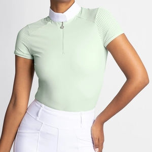 High Quality 4way Stretch Horse Riding Equestrian Shirt Top Base Layer Competition Show <b>Polo</b> Soft Feel Technical Fabric - Product Image 1