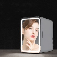 Mini-réfrigérateur cosmétique portable de bureau 12L 8L 10L 20L avec miroir LED réglable 3 couleurs pour soins de la peau, personnalisé