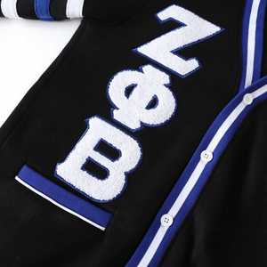 Cardigan en polaire noir Zeta Phi Beta avec broderie chenille, vêtement de sororité grecque, unisexe, coton premium, boutonné - Product Image 3