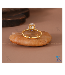 Designer Oval Cut <b>Solitaire</b> Diamond <b>Ring</b> 18K Gold Engagement <b>Ring</b> for Women Bridal Wedding Jewelry Custom Fine Jewelry - Product Image 4