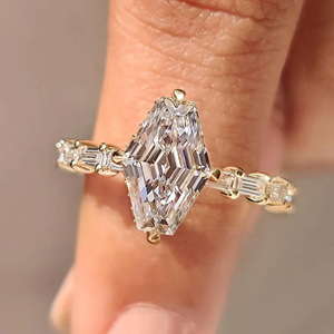 Best Selling Vintage 925 Silver Radiant Cut Moissanite Engagement Ring for Wedding & Party Wear Export Price - Product Image 1