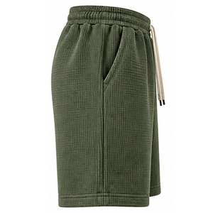 <b>Mens</b> Waffle Knit <b>Shorts</b> Embroidered Custom Lightweight Breathable Textured Fabric Casual Summer Sports Gym Training <b>Lounge</b> - Product Image 6