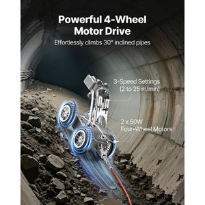 Robot per Ispezione Tubi Fognari Industriale 394FT con Telecamere Anteriori/Posteriori da 2MP, Tablet Touchscreen, Protezione IP68 - Product Image 2