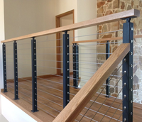Kit de système de garde-corps d'escalier en acier inoxydable noir personnalisable à montage latéral, 42 pouces, design moderne, pour balcon extérieur, hôtel