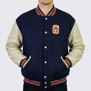 เสื้อแจ็คเก็ตวาร์ซิตี้ขนสัตว์ DeLong ย้อนยุคยุค 90 ของ Syracuse Orange Men - แบบเย็บติด - Product Image 3