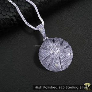 Luxury Sports Inspired Pendant With Sparkling Moissanite Stones And Modern Silver Finish Design - Product Image 4