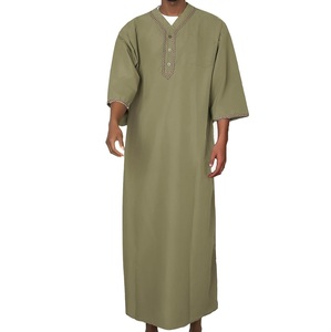 Thobe/Jubba pour homme de haute qualité, respirant, grande taille, léger, élégant, 100% coton, longueur cheville, manches longues, dernières tendances saoudiennes. - Product Image 6