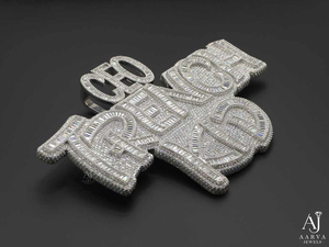Approvisionnement direct d'usine AARVA JEWELS Pendentif en moissanite Argent sterling 925 plaqué or Style hip-hop Bijoux fins unisexes - Product Image 5