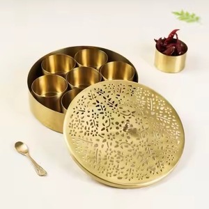 Artistic Metal Spice <b>Box</b> Decorative Lid Modern Kitchen Masala Storage Organizer Top Quality Container for Dining - Product Image 3