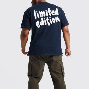 T-shirt Homme Oversize de Luxe en Coton Lourd 100% 220 GSM, Imprimé en Relief, Respirant, Écologique, Vente en Gros OEM - Product Image 3