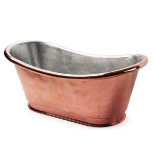Baignoire autoportante ovale en cuivre à pieds de chaise, faite à la main, en métal, pour la maison - Artisanat indien - Product Image 5
