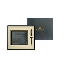 Ensemble cadeau stylo à bille en laque noire Cross Coventry et portefeuille en cuir pour unisexe – Combo cadeau haut de gamme, idéal pour les entreprises et les particuliers - Product Image 2