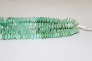 Chrysoprase Faceted Rondelle Beads Chrysoprase Shaded Beads Chrysoprase German Cutting Beads - Product Image 2