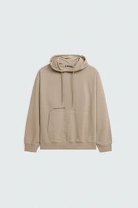 Sweat-shirt à capuche unisexe en polaire beige 100% coton anti-boulochage avec cordon de serrage, poche avant avec logo, streetwear, vêtements décontractés pour adultes - Product Image 1