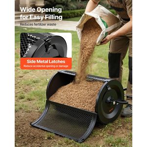 Spargiconcime da Giardino in Acciaio Verniciato a Polvere da 24 Pollici con Maniglia a Spinta/Trascinamento e 4 Altezze Regolabili - Product Image 6