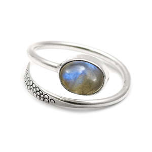 Factory Price <b>Adjustable</b> Design <b>Rings</b> Oxidized With Oval Cut Labradorite Gemstone 925 Sterling Silver Made Handmade Boho <b>Ring</b> - Product Image 1