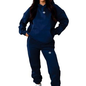 เสื้อฮู้ดดี้ผู้หญิงไซส์ใหญ่ ขายส่ง สีกรมท่า ผ้าฟลีซ 100% ผ้าฝ้าย เสื้อฮู้ดดี้สตรี สตรีทแวร์ ขายส่ง OEM สำหรับผู้ซื้อในสหรัฐอเมริกา - Product Image 4