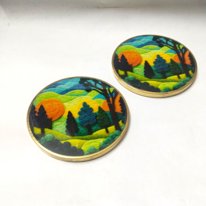 Ensemble de sous-verres en MDF de luxe imprimés sur mesure, ronds, faits à la main, écologiques, épaisseur 6 mm, diamètre 100 mm, pour table basse, décoration de la maison - Product Image 5