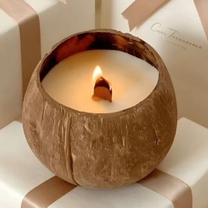 Handmade soy <b>candle</b> in coconut shell container <b>cheap</b> cost eco friendly <b>candles</b> home spa decor - Product Image 5