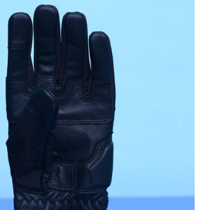 Gants de moto en cuir noir en gros, protection complète des doigts, toutes saisons, ventilés, avec sangle réglable, logo personnalisé OEM - Product Image 3