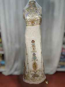 African Wedding Dress Hand Beaded Floral Pattern Customizable Color & <b>Fabric</b> 100% <b>Polyester</b> Mesh <b>Fabric</b> for Women - Product Image 6