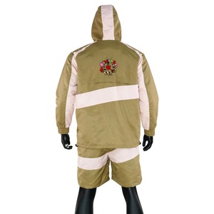 OEM Windbreaker Set Custom Logo Windbreaker Oversized Streetwear Windbreaker <b>Tracksuit</b> Color Block Nylon Jacket and Short - Product Image 2